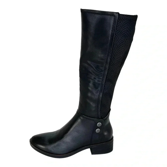 Baretraps Madelyn Black Faux Leather Mid Calf Womens Boots Size 5.5M - Picture 2 of 9